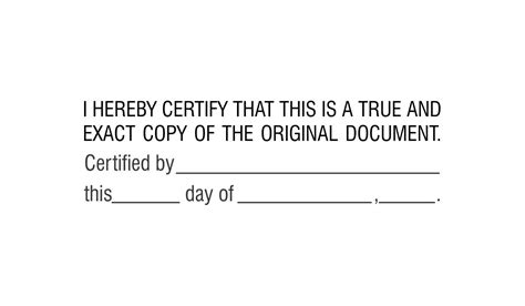 Printable Certified True Copy Template